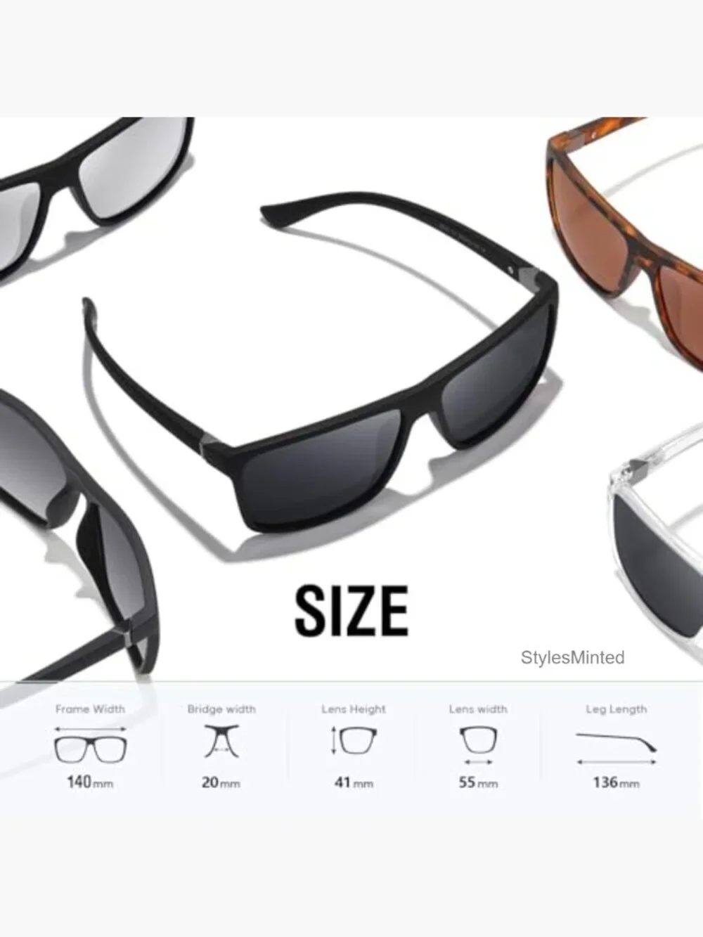 Men's Polarized Retro Square Sunglasses UV Protection Driving Fishing